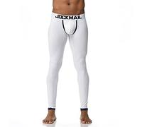 JOCKMAIL Herren Thermounterhose Lang Thermo Unterhosen Herren Baumwolle Leggings mit U-Beutel für Herbst Winter (DE/NL/SE/PL, Alphanumerisch, XL, Regular, Regular, 1103 Weiß)