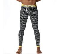 JOCKMAIL Herren Thermounterhose Lang Thermo Unterhosen Herren Baumwolle Leggings mit U-Beutel für Herbst Winter (DE/NL/SE/PL, Alphanumerisch, M, Regular, Regular, 1108 Schwarz)