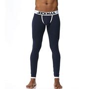 JOCKMAIL Herren Thermounterhose Lang Thermo Unterhosen Herren Baumwolle Leggings mit U-Beutel für Herbst Winter (DE/NL/SE/PL, Alphanumerisch, XXL, Regular, Regular, 1103 Dunkelblau)