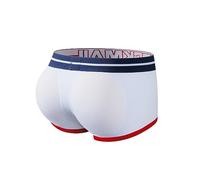 JOCKMAIL Sexy Herren Boxer Baumwolle Push up Boxershorts Gepolstert Hip Enhancer Herren Unterwäsche (as3, Alpha, x_l, Regular, Regular, Weiß410)