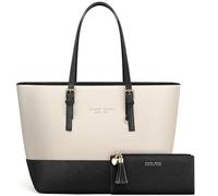 Jocose Moose Damen Handtasche Schultertasche, Vintage Leder Tasche Shopper Groß für BüRo Schule Einkauf, Geschenk mit Einer Damen Geldbörse