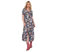 Joe Browns Damen Floral Lace Trim V-Neck Maxi Dress Kleid, Schwarz, 44
