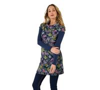 Joe Browns Damen Floral Print Stretch Jacquard Roll-Neck Layered Tunic Top Tunika-Shirt, blau, 38
