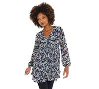 Joe Browns Damen Floral Tiered Skirt Pleated Mini Dress Tunika-Shirt, Schwarz, 44