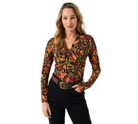 Joe Browns Damen Floral Twist-Front Collared Jersey Top Bluse, Orange, 40