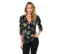Joe Browns Damen Mushroom Print Wrap Front Jersey Top Bluse, Schwarz, 38