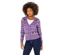 Joe Browns Damen Strickjacke mit V-Ausschnitt, Blumenmuster, regulär, Violett, violett, 34