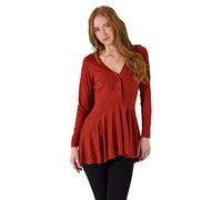 Joe Browns Damen-Tunika-Oberteil, mit hoher niedriger Knopfleiste, Regulär, Burnt Orange, 40 EU