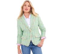 Joe Browns Damen Tweedjacke mit ausgefransten Details, grün, 44 DE/Zierlich