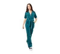 Joe Browns Damen Zip Front Belted Bootcut Cord Jumpsuit Overall, türkis, 40 Petite
