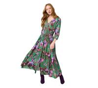 Joe Browns Herbst-Maxikleid im Boho-/Vintage-Stil, Blumenmuster, grün, 38