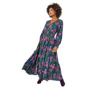 Joe Browns Herbst-Maxikleid im Boho-/Vintage-Stil, Blumenmuster, Schwarz, 32 Zierlich