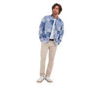 Joe Browns Herren Casual Washed Denim Look Patchwork Long Sleeve Shirt Hemd, blau, M