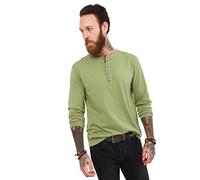 Joe Browns Herren Klassisches T-Shirt mit Langen Ärmeln, Knopfleiste Henley-Hemd, Khaki, L