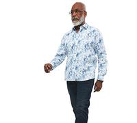 Joe Browns Herren Shirt mit Musiknoten Hemd, weiß/blau, S