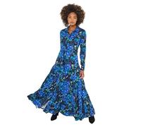 Joe Browns Maxikleid mit Spiegelbesatz, Boho-Blumenmuster, blau, 38 Zierlich