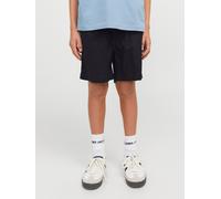 Jogg-Bermudas JACK & JONES JUNIOR "JPSTJAIDEN JJCAMPAIGN HYBRID BONDI JNR", Mädchen, Gr. 134, N-Gr, schwarz, Web, Obermaterial: 80% Baumwolle, 20% Leinen, unifarben, Hosen (60208541-134) schwarz