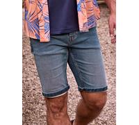 Jogg-Bermudas LERROS "Bequeme Jogg-Denim Bermuda", Herren, Gr. 33, blau (strong blau), 79% Baumwolle, 19% Polyester, 2% Elasthan, Hosen Jogg-Bermudas (62116741-33)
