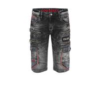 Cipo & Baxx Herren Shorts Bermuda Capri Kurze Hose Denim Jeans Sweat Jeans-Short CK224 Schwarz 30