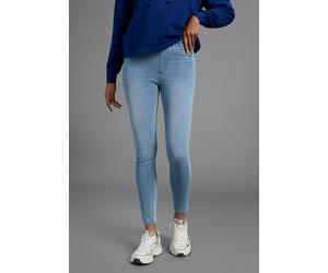 Jogg Pants ARIZONA "High Waist", Damen, Gr. 36, N-Gr, blau (light blau w), Jersey, Obermaterial: 62% Baumwolle, 28% Polyester, 10% Elasthan, Basic, skinny fit knöchellang, Jeans Jogg Pants, extra-eng