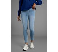 Jogg Pants ARIZONA "High Waist", Damen, Gr. 44, N-Gr, blau (light blau w), Jersey, Obermaterial: 62% Baumwolle, 28% Polyester, 10% Elasthan, Basic, skinny fit knöchellang, Jeans Jogg Pants, extra-eng
