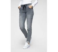 Jogg Pants KANGAROOS, Damen, Gr. 32, N-Gr, blau (light blau), Denim/Jeans, Obermaterial: 59% Baumwolle, 40% Polyester, 1% Elasthan, Destroyed-Effekte, figurbetont lang, Jeans Jogg Jeans Treggings, ent