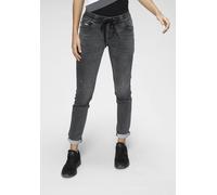 Jogg Pants KANGAROOS, Damen, Gr. 42, N-Gr, grau (grau used), Denim/Jeans, Obermaterial: 59% Baumwolle, 40% Polyester, 1% Elasthan, Destroyed-Effekte, figurbetont lang, Jeans Jogg Jeans Treggings, ents