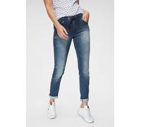 Jogg Pants KANGAROOS, Damen, Gr. 44, N-Gr, blau (blau used), Denim/Jeans, Obermaterial: 59% Baumwolle, 40% Polyester, 1% Elasthan, Destroyed-Effekte, bequem lang, Jeans Jogg Jeans Treggings, entspannt