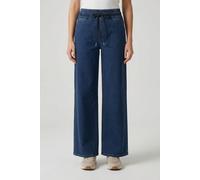Jogg Pants PEPE JEANS "LOOSE JOGGER EVA", Damen, Gr. 26, Länge 32, mid blau, Denim/Jeans, Obermaterial: 58% Baumwolle, 29% Modal, 11% Polyester, 2% Elasthan, loose fit lang, Jeans, Mid Waist, Straight
