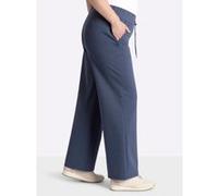 Jerseyhose SHEEGO, Damen, Gr. 42, Normalgrößen, blau (rauchblau), 66% Baumwolle, 30% Polyamid, 4% Elasthan, unifarben, Hosen Jerseyhose (24214421-42) rauchblau