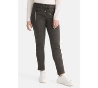 Jogg Pants STOOKER WOMEN "Berlin Print Easy Fit", Damen, Gr. 46, Länge 29, braun (braun structure), Stoff, 73% Polyester, 25% Baumwolle, 2% Elasthan, gerade, unten schmal lang, Jeans, Tapered Fit Casu