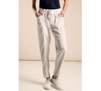 Jogg Pants STREET ONE "BONNY", Damen, Gr. 32, Länge 28, weiß (smooth sand beige wash), Denim/Jeans, Obermaterial: 100% Lyocell, unifarben, loose fit knöchellang, Jeans Jogg Pants, mit Lyocell (2174462