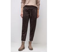 Jogger Pants CECIL, Damen, Gr. 44, Länge 28, deep roast braun, Stoff, 90% Polyester, 10% Elasthan, unifarben, loose fit normal, Hosen, mit Zipper-Taschen (54443823-44) deep roast braun