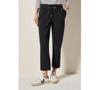 Jogger Pants CECIL, Damen, Gr. L, Länge 26, schwarz, Web, 66% Baumwolle, 30% Polyester, 4% Elasthan, unifarben, comfort fit normal, Hosen, Elastikbund mit Tunnelzug (74367849-L) schwarz