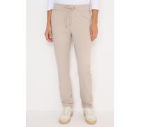 Jogger Pants CECIL, Damen, Gr. L, Länge 28, beige (light sandalwood beige), Stoff, 82% Polyester, 18% Elasthan, unifarben, comfort fit lang, Hosen, Middle Waist (10656523-L) light sandalwood beige