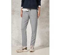 Jogger Pants CECIL, Damen, Gr. M, Länge 28, grau (mineral grau melange), Stoff, 71% Polyester, 25% Viskose, 4% Elasthan, unifarben, slim fit lang, Hosen, Middle Waist (70392003-M) mineral grau melange
