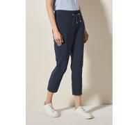 Jogger Pants CECIL, Damen, Gr. S, Länge 26, blau (universal blau), Web, 66% Baumwolle, 30% Polyester, 4% Elasthan, unifarben, comfort fit normal, Hosen, Elastikbund mit Tunnelzug (32389351-S) universa