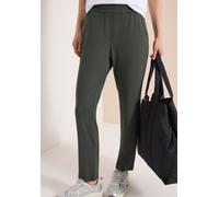 Jogger Pants CECIL, Damen, Gr. S, Länge 28, grün (clear khaki), Stoff, 95% Viskose, 5% Elasthan, unifarben, comfort fit knöchelfrei, Hosen, Middle Waist (89194254-S) clear khaki