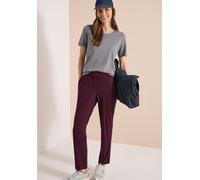 Jogger Pants CECIL, Damen, Gr. S, Länge 28, rot (grape rot), Stoff, 95% Viskose, 5% Elasthan, unifarben, comfort fit knöchelfrei, Hosen, Middle Waist (11771105-S) grape rot