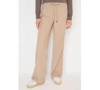 Jogger Pants CECIL, Damen, Gr. S, Länge 32, eggshell weiß, Stoff, 97% Polyester, 3% Elasthan, unifarben, loose fit lang, Hosen, High Waist (52849829-S) eggshell weiß