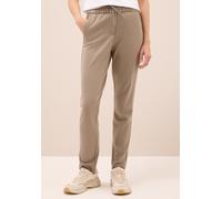 Jogger Pants CECIL, Damen, Gr. S, Länge 32, natural taupe, Stoff, 61% Viskose, 32% Polyamid, 7% Elasthan, unifarben, comfort fit knöchellang, Hosen, Middle Waist (99725130-S) natural taupe