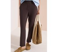 Jogger Pants CECIL, Damen, Gr. XL, Länge 28, braun (braun cacao), Stoff, 95% Viskose, 5% Elasthan, unifarben, comfort fit knöchelfrei, Hosen, Middle Waist (18699013-XL) braun cacao