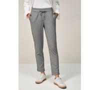 Jogger Pants CECIL, Damen, Gr. XL, Länge 28, grün (schwarz balmy khaki), Stoff, 73% Polyester, 24% Viskose, 3% Elasthan, gestreift, comfort fit knöchelfrei, Hosen, Middle Waist (57690048-XL) schwarz b