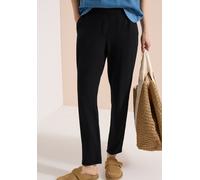 Jogger Pants CECIL, Damen, Gr. XL, Länge 28, schwarz, Stoff, 95% Viskose, 5% Elasthan, unifarben, comfort fit knöchelfrei, Hosen, Middle Waist (20103019-XL) schwarz