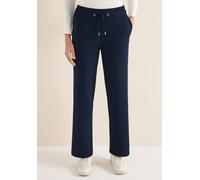 Jogger Pants CECIL, Damen, Gr. XL, Länge 30, blau (universal blau), Stoff, 56% Viskose, 17% Polyamid, 17% Polyester, 10% Elasthan, unifarben, loose fit lang, Hosen, High Waist (55973502-XL) universal