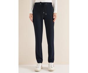 Jogger Pants CECIL, Damen, Gr. XL, Länge 30, universal blau, Stoff, 41% Polyamid, 29% Viskose, 22% Polyester, 8% Elasthan, unifarben, comfort fit lang, Hosen, Middle Waist (78870163-XL) universal blau