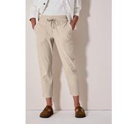 Jogger Pants CECIL, Damen, Gr. XXL, Länge 26, beige (boulder beige), Web, 66% Baumwolle, 30% Polyester, 4% Elasthan, unifarben, comfort fit normal, Hosen, Elastikbund mit Tunnelzug (63610028-XXL) boul