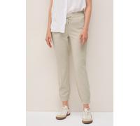 Jogger Pants CECIL, Damen, Gr. XXL, Länge 28, beige (boulder beige), Stoff, 54% Polyester, 43% Viskose, 3% Elasthan, unifarben, loose fit knöchelfrei, Hosen, Middle Waist (97274650-XXL) boulder beige