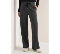 Jogger Pants CECIL, Damen, Gr. XXL, Länge 30, grau (schwarz), Stoff, 63% Polyester, 32% Viskose, 5% Elasthan, unifarben, loose fit normal, Hosen, im Loose Fit (77268008-XXL) schwarz