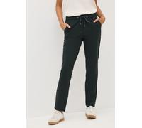 Jogger Pants CECIL, Damen, Gr. XXL, Länge 30, grün (ink grün), Stoff, 61% Viskose, 32% Polyamid, 7% Elasthan, unifarben, comfort fit lang, Hosen, Middle Waist (60610504-XXL) ink grün